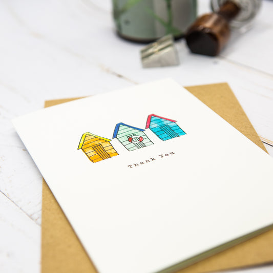 Beach Huts Thank You Card