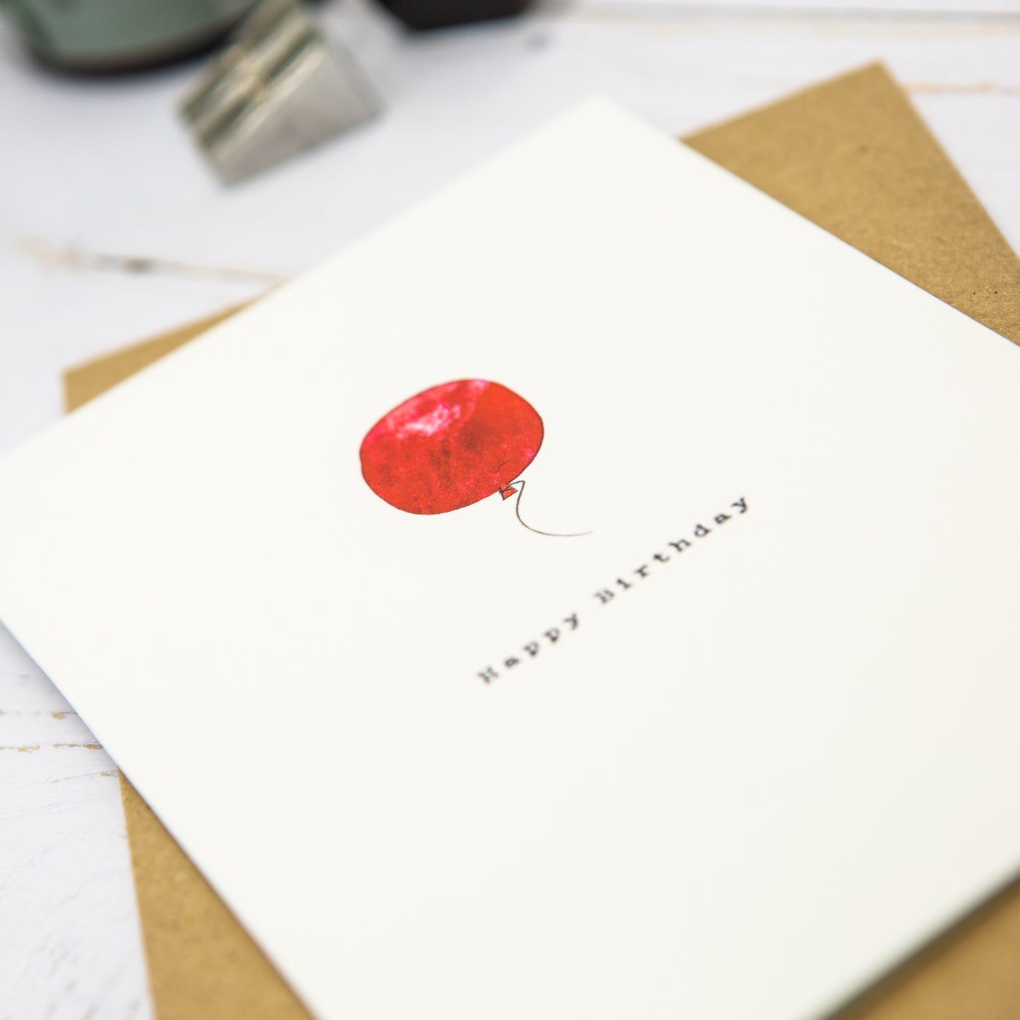 Red Balloon Happy Birthday Card