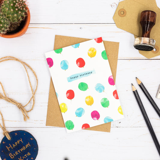 Happy Birthday Balloons Card