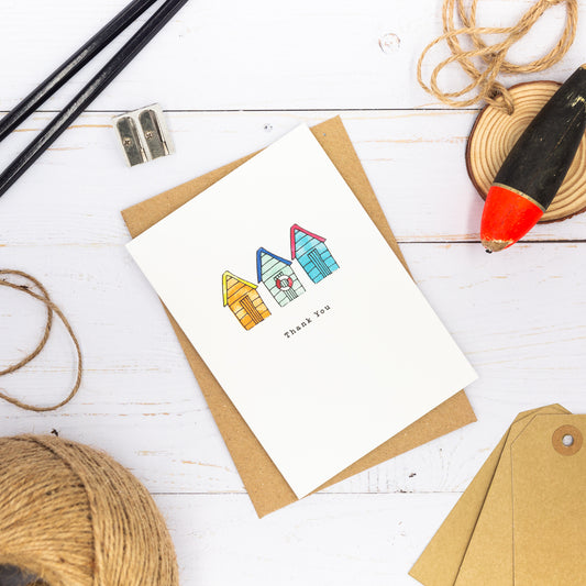 Beach Huts Thank You Card