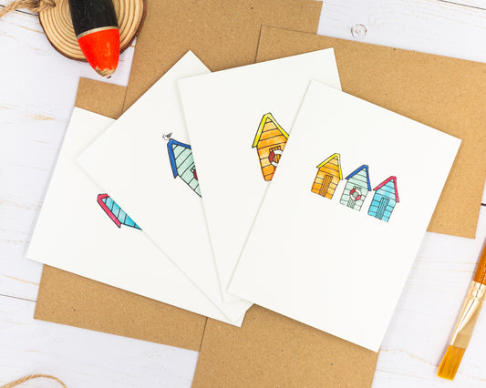 Beach Huts Pack of 4