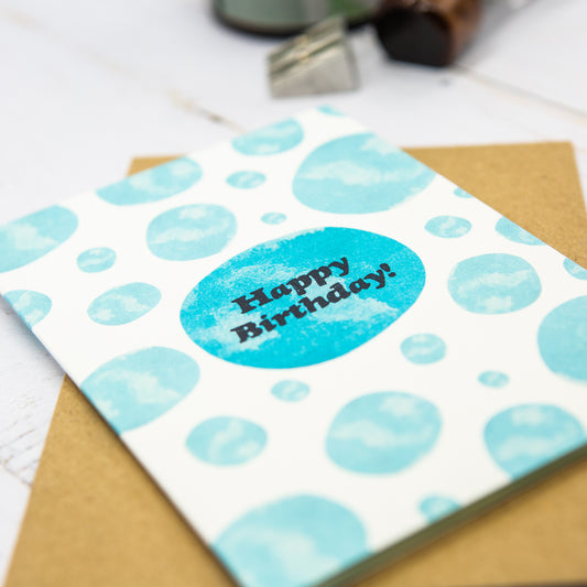 Happy Birthday Dotted Watercolour Card