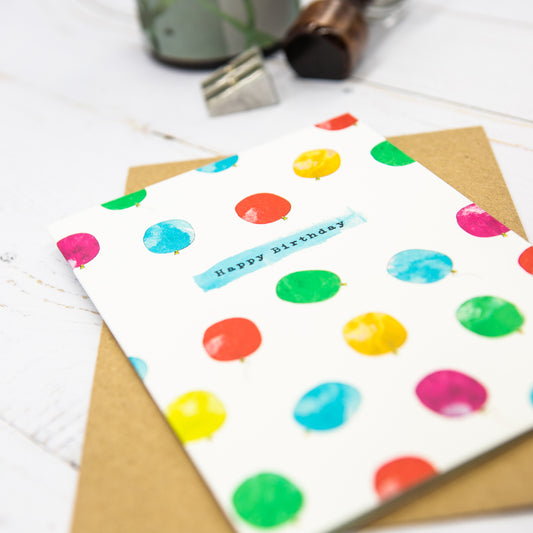Happy Birthday Balloons Card