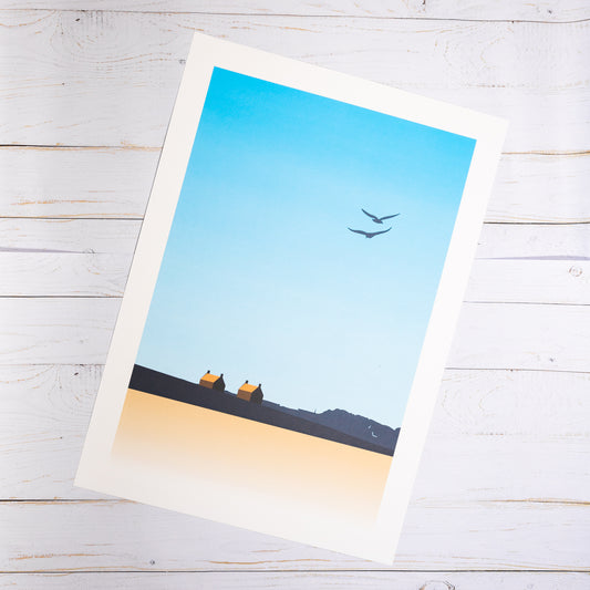 Prestwick Beach Houses Signed Limited Print