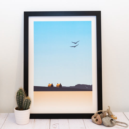 Prestwick Beach Houses Signed Limited Print