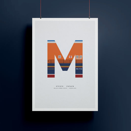 M | RNLI Alphabet Signed Limited Charity Print